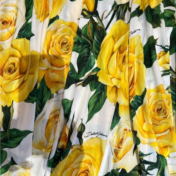Dolce & Gabbana Yellow Rose Print Dress - Picture 8 of 9